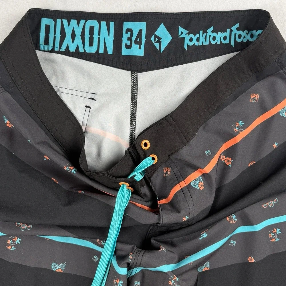 Rockford‎ x Dixxon Men's Unlined Boardshorts Black Sz 34